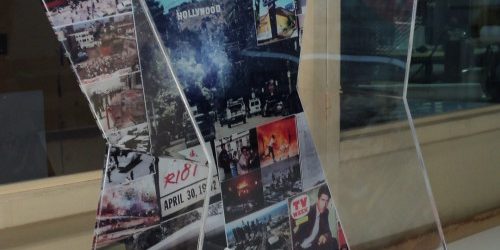 vinyl print on reverse side